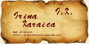 Irina Karaica vizit kartica